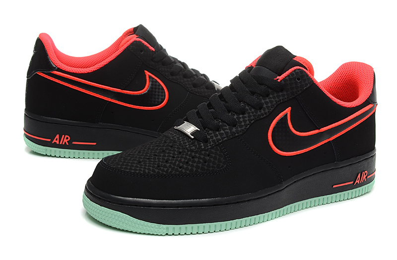Nike Air Force Low Black Red Mint green Sneaker